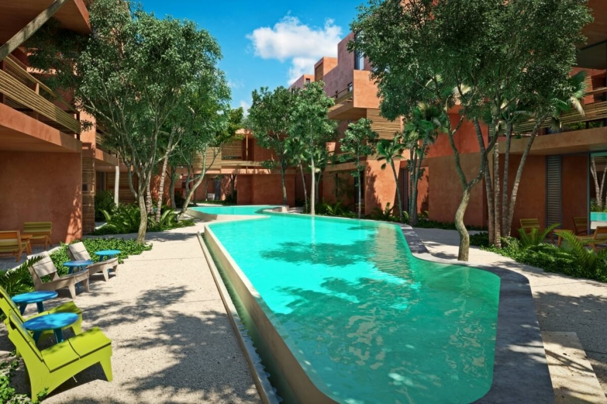 Departamento con alberca privada, lock off, pre-construcci&oacute;n, Regi&oacute;n 15, Tulum.