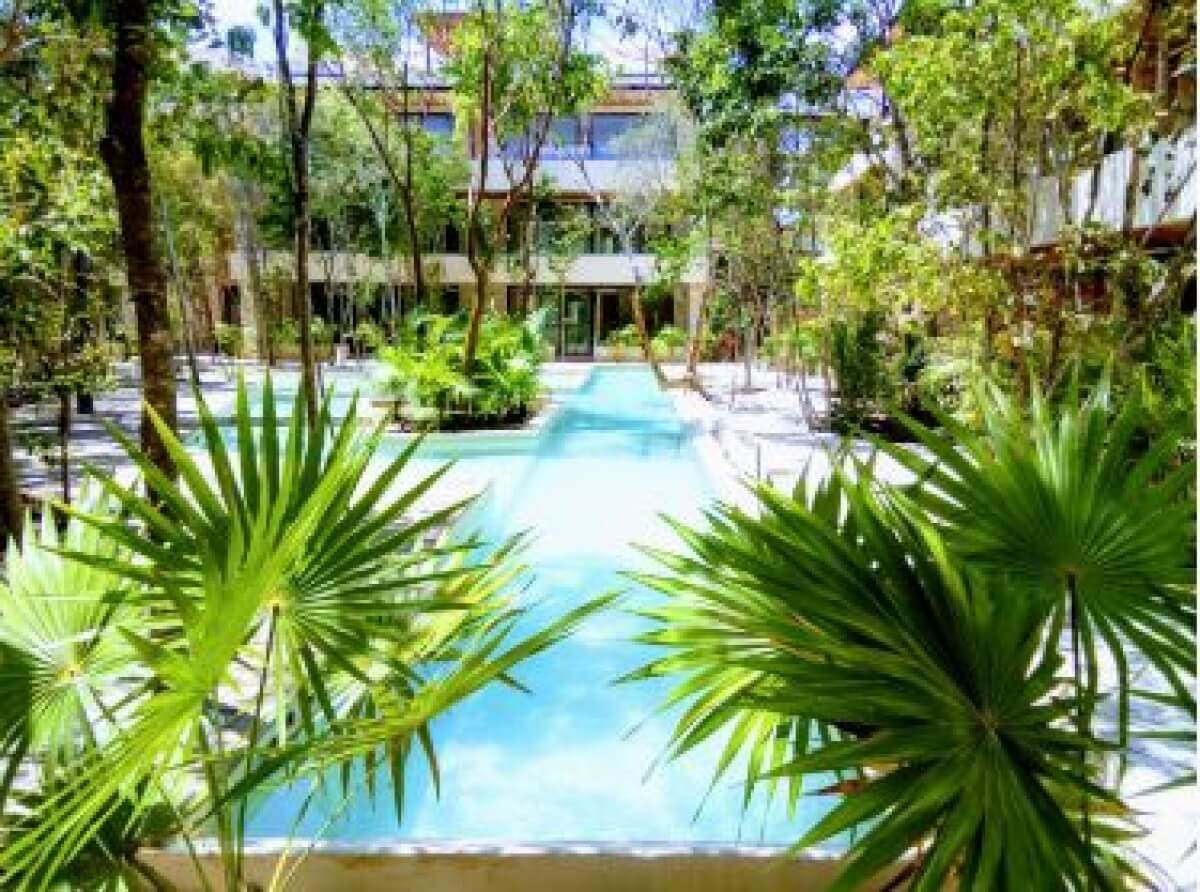 Condo with private pool surrounded by green areas in Tulum