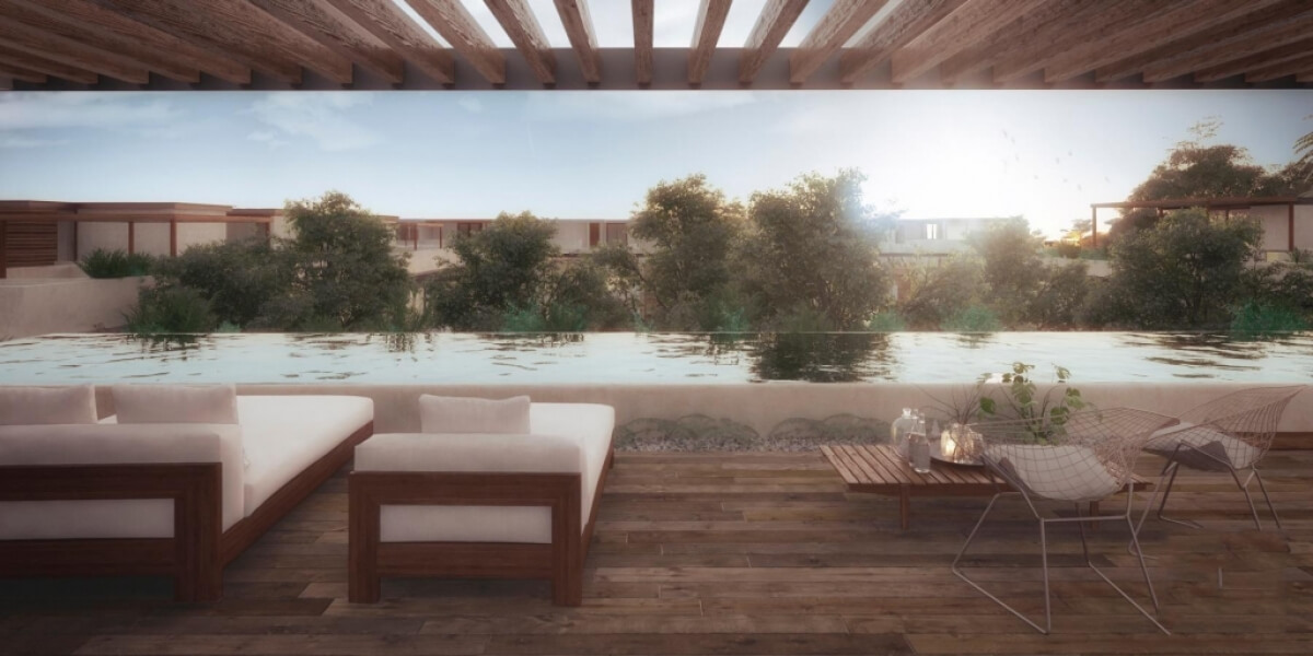 Penthouse with private pool, common oceanview rooftop, for sale, Region 8, Tulum.