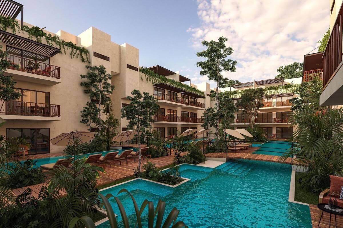 Condo with garden, pool, spa, stargazing, yoga, coworking, gym in gated community with outstanding amenities, pre-construction for sale Tulu