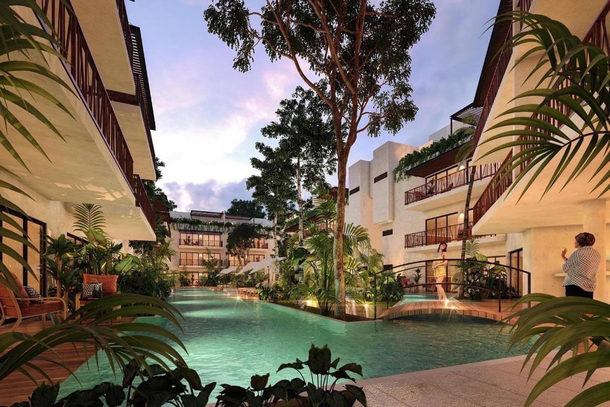 Condo with garden, pool, spa, stargazing, yoga, coworking, gym in gated community with outstanding amenities, pre-construction for sale Tulu