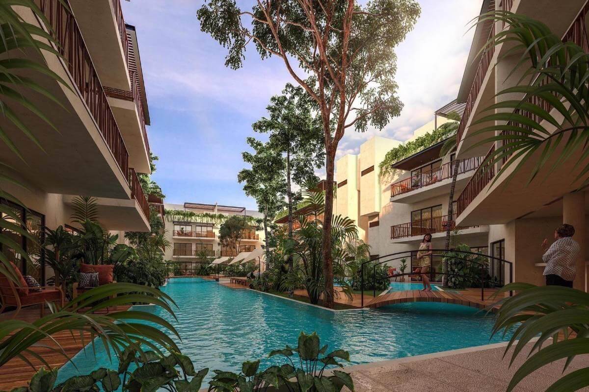 Condo with garden, pool, spa, stargazing, yoga, coworking, gym in gated community with outstanding amenities, pre-construction for sale Tulu