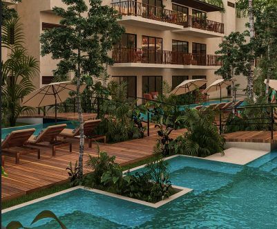 Condo with garden, pool, spa, stargazing, yoga, coworking, gym in gated community with outstanding amenities, pre-construction for sale Tulu
