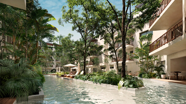 Condo with garden, pool, spa, stargazing, yoga, coworking, gym in gated community with outstanding amenities, pre-construction for sale Tulu