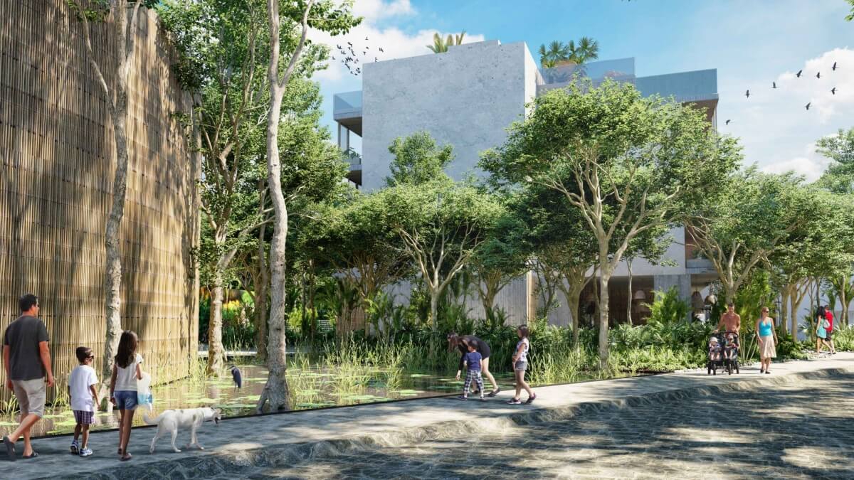 Departamento con balc&oacute;n,  gran alberca, gimnasio, restaurante, area de yoga al aire libre, bicicletas, 5 minutos de la playa