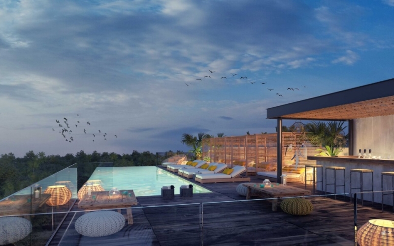 Condo with lock off system, art walk, Boho commercial area,5 star hotel amenities and services, in Tulum, sale.