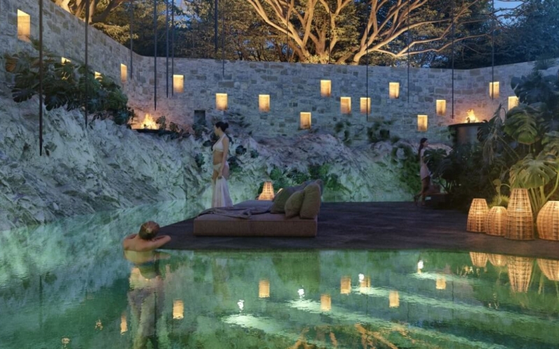 1 bedroom Penthouse with art walk, Boho style commercial area, green areas, 5 star hotel services in Tulum, sale.