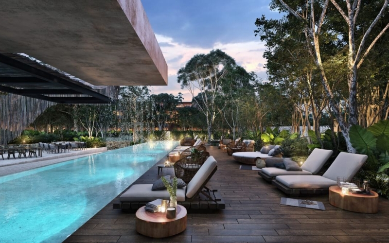 Condo with private pool, instagram butler, ethnic mall, +amenities, in Aldea Zama for sale