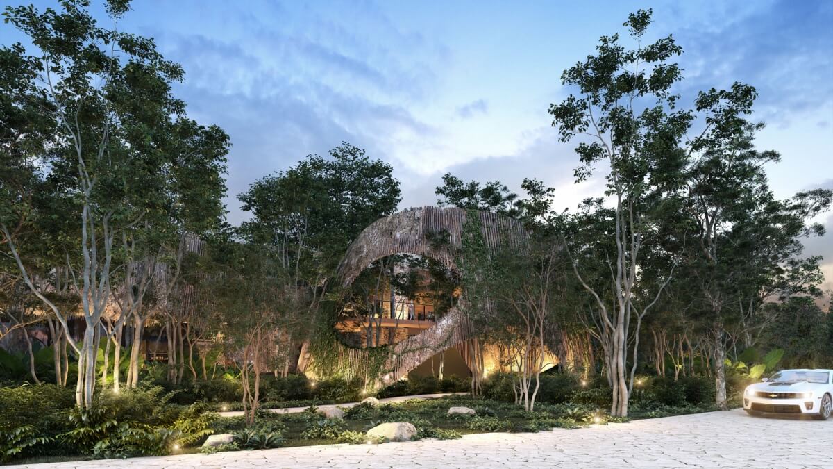 Condo with common areas surrounded by nature, near the beach in Tulum, for sale.