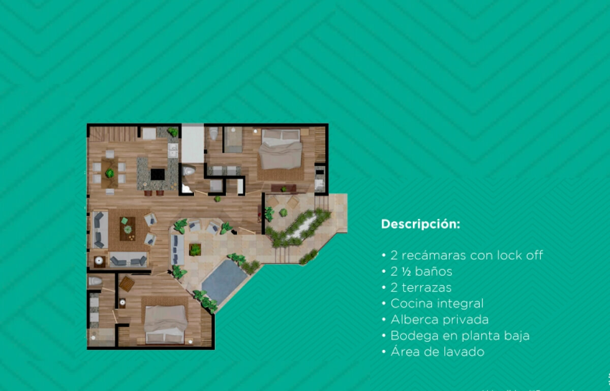 Condo for Sale with Private Pool, Lock-Off System, Downtown Tulum