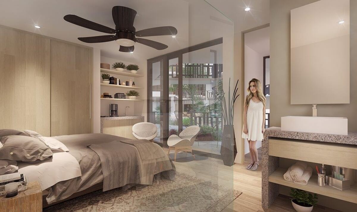 Penthouse steps from the ocean with beach club in Akumal Tulum