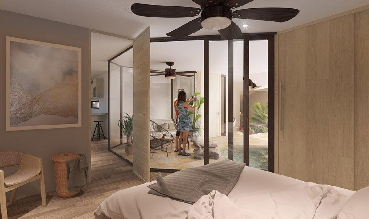 Penthouse steps from the ocean with beach club in Akumal Tulum