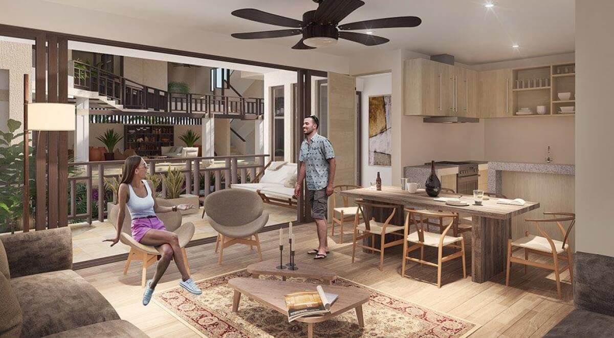 Penthouse steps from the ocean with beach club in Akumal Tulum