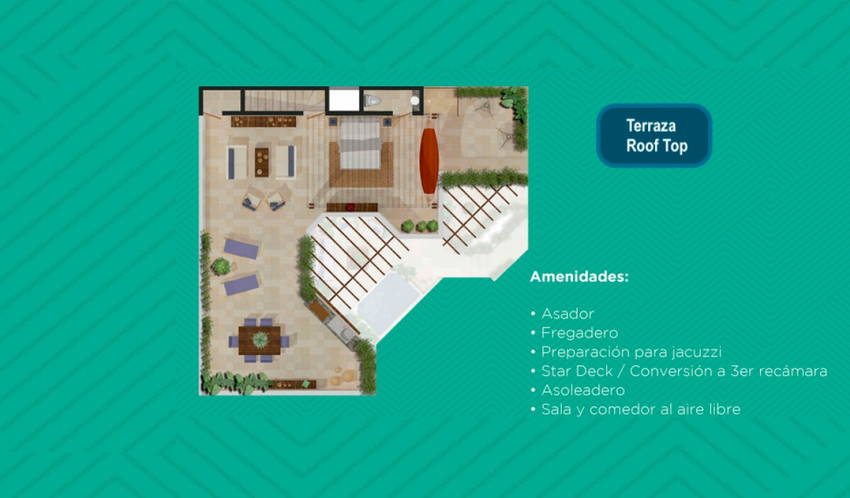 Penthouse steps from the ocean with beach club in Akumal Tulum