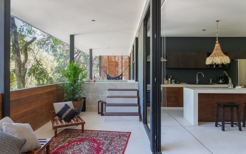 Second floor apartment with private pool, luxury finishes for sale in pueblo Zama, Tulum.