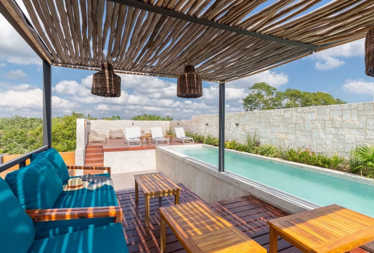 Condo with private pool surrounded by green areas in Tulum