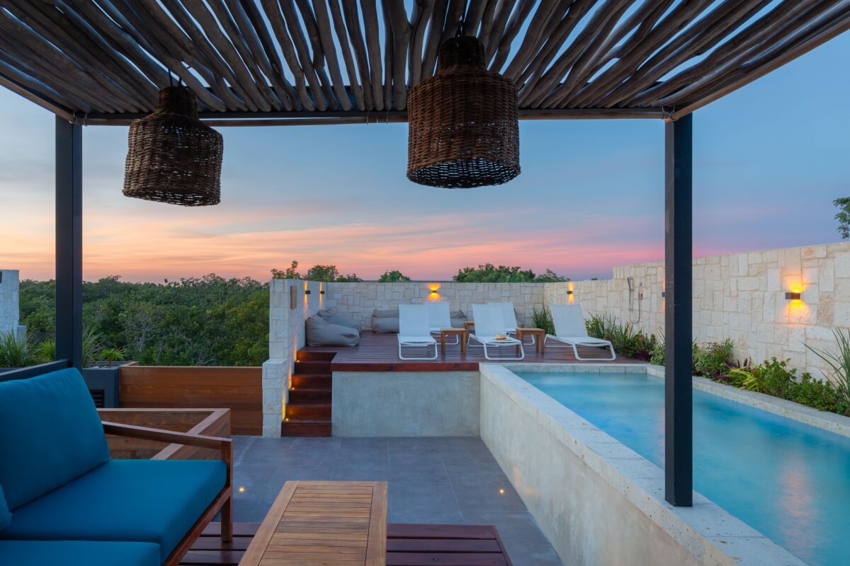 Condo with private pool surrounded by green areas in Tulum
