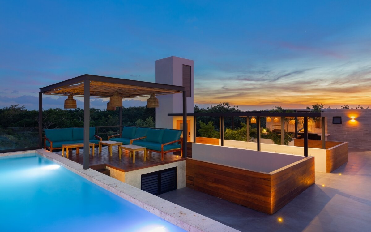 Penthouse with private pool, avant garde design unique development inspired by art for sale in Tulum.