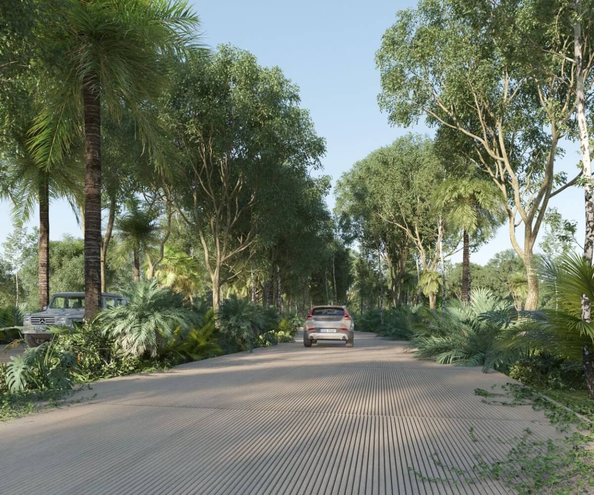 Residential land in gated community with amenities for sale inside Aldea Zama Tulum