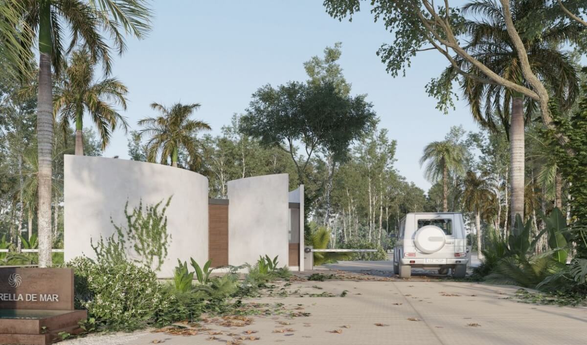 Residential land in gated community with amenities for sale inside Aldea Zama Tulum