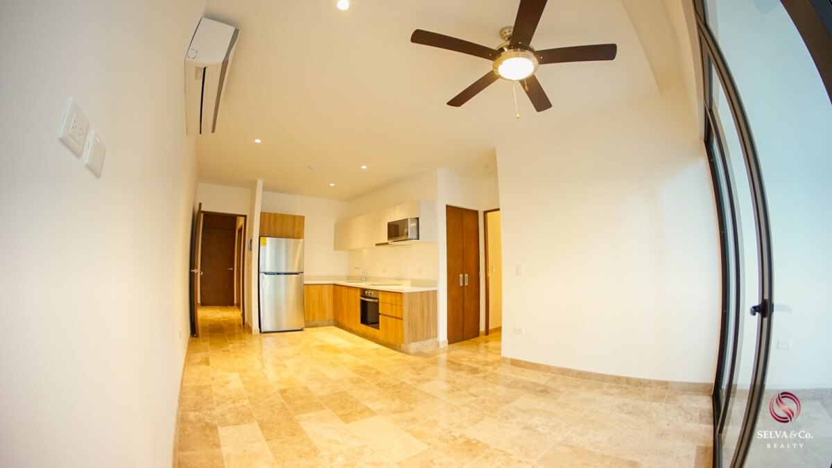 Apartment 240 meters from the beach, steps from Fifth Avenue, hotel amenities, pre-construction, sale Playa del Carmen.