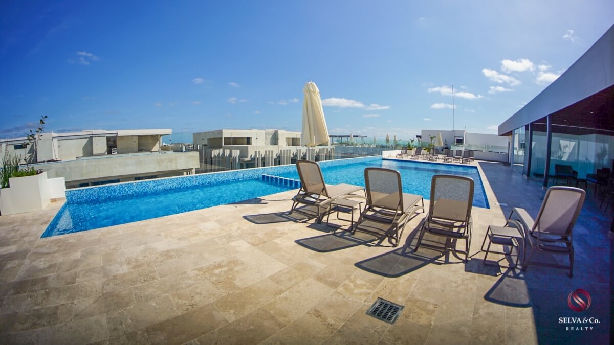 Apartment 240 meters from the beach, steps from Fifth Avenue, hotel amenities, pre-construction, sale Playa del Carmen.
