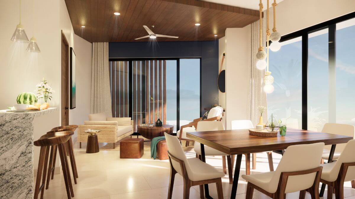 Apartment, with garden, pool, paddle tennis court, volleyball court, North Hotel Zone, Cozumel.