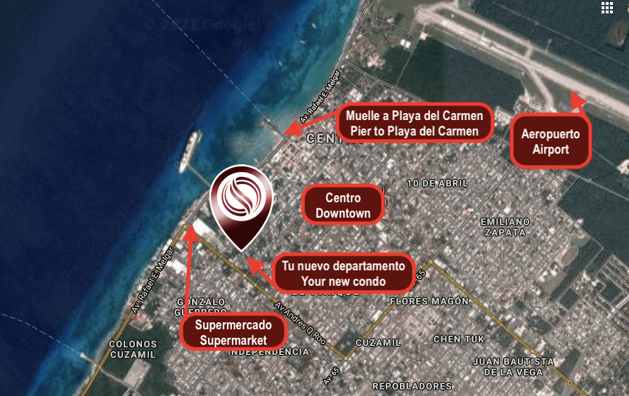 Apartment, with garden, pool, paddle tennis court, volleyball court, North Hotel Zone, Cozumel.