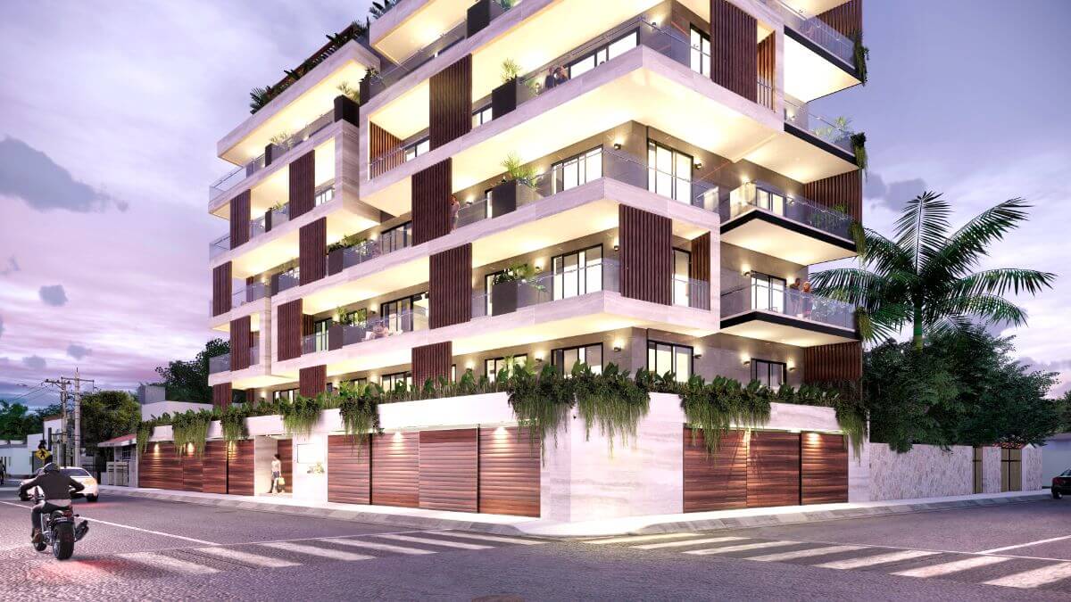 Ocean view condo common rooftop close to the sea boardwalk, for sale, downtown, Cozumel