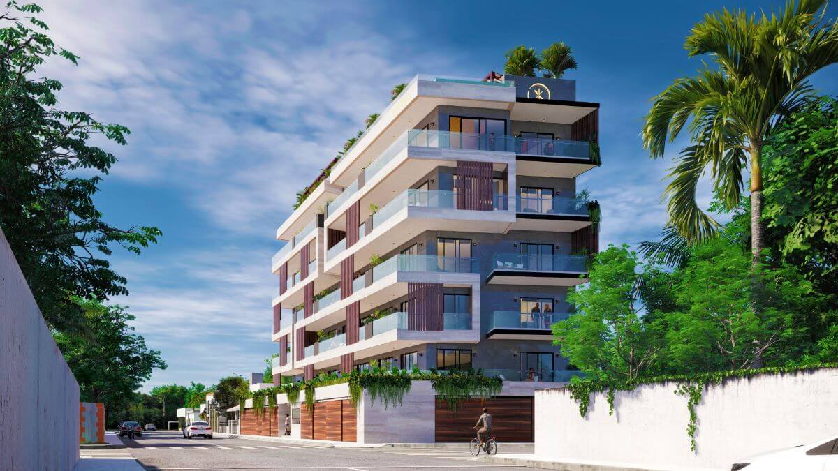 Ocean view condo common rooftop close to the sea boardwalk, for sale, downtown, Cozumel