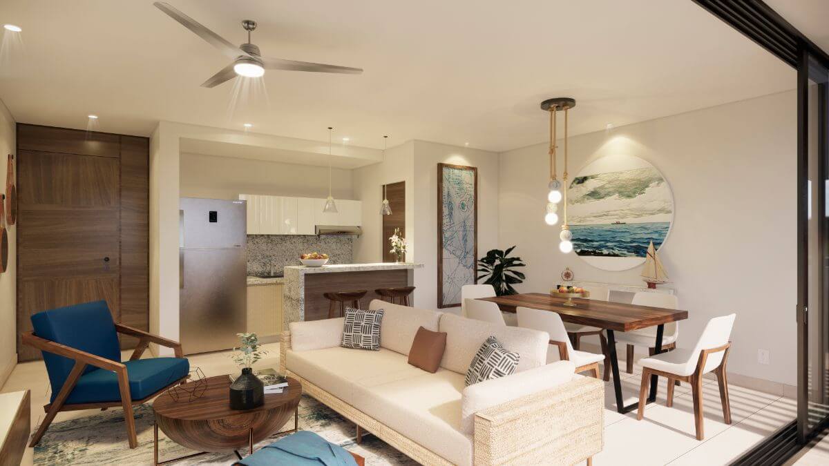 Ocean view condo common rooftop close to the sea boardwalk, for sale, downtown, Cozumel