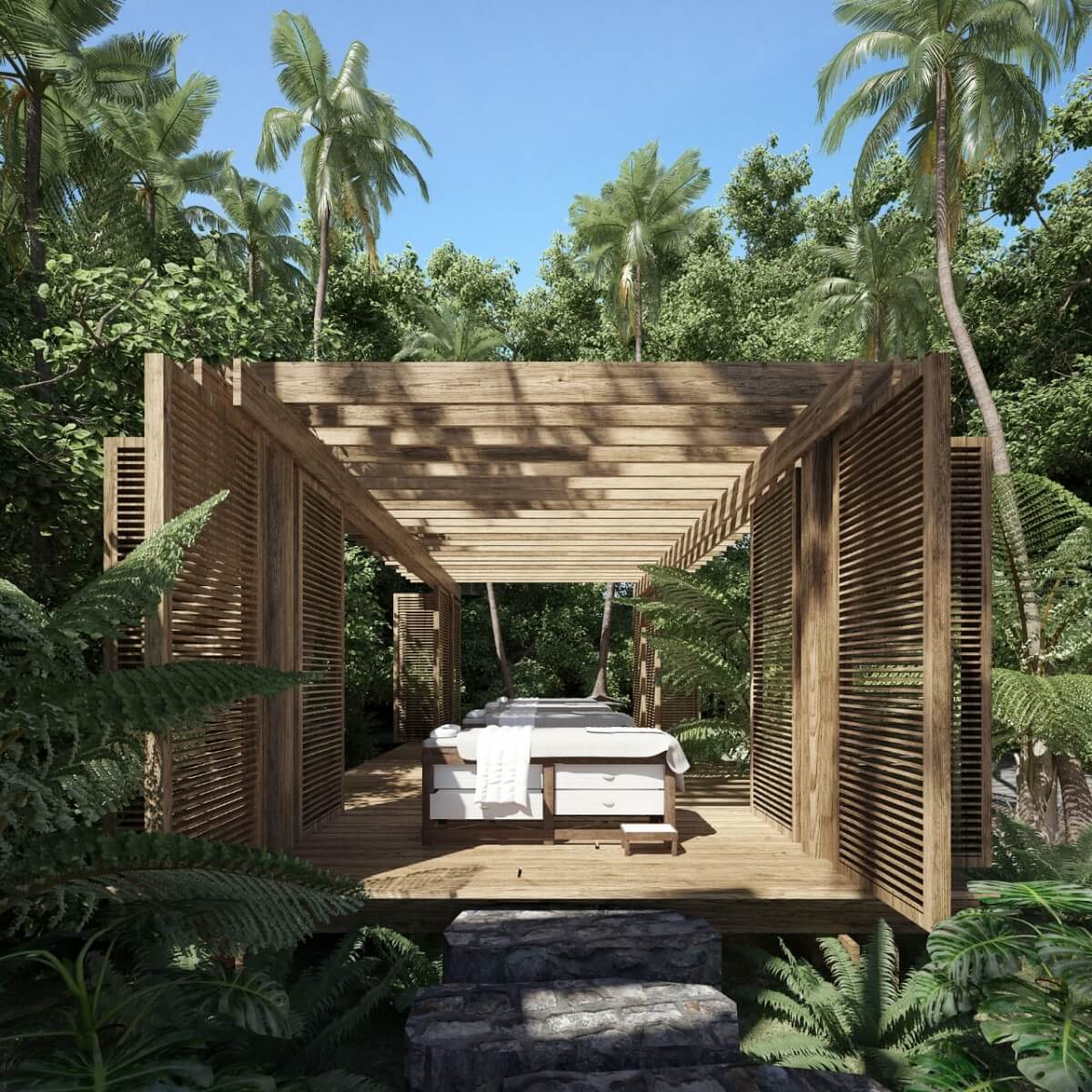 Penthouse with 32 m2 terrace, private pool, double shower and double sink, Bio-Architecture, coworking, saline pool, zen garden, solar panel