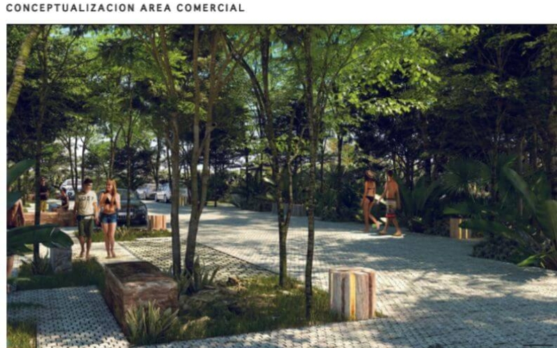 Residential lot in Tulum, with outdoor amenities, green areas, in gated community near the sea and the hotel zone.