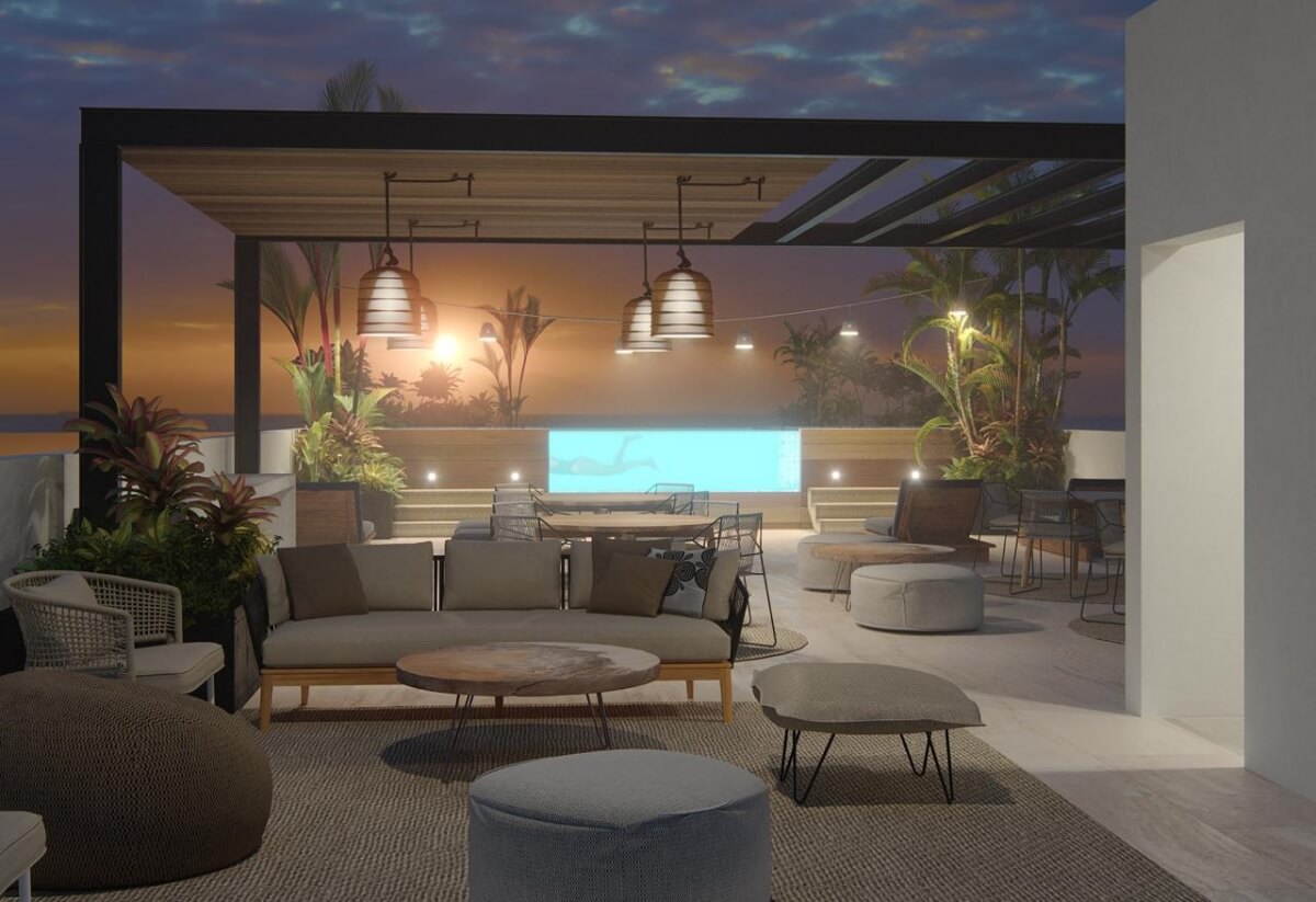 Condominio con alberca privada, en venta, Frente al mar, Puerto Morelos.