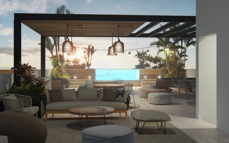 Beachfront condo in Puerto Morelos pre-construction, for sale.