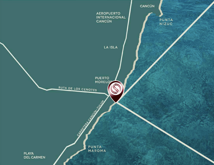 Beachfront condominium furnished with Jacuzzi, pre-construction, for sale in Puerto Morelos.