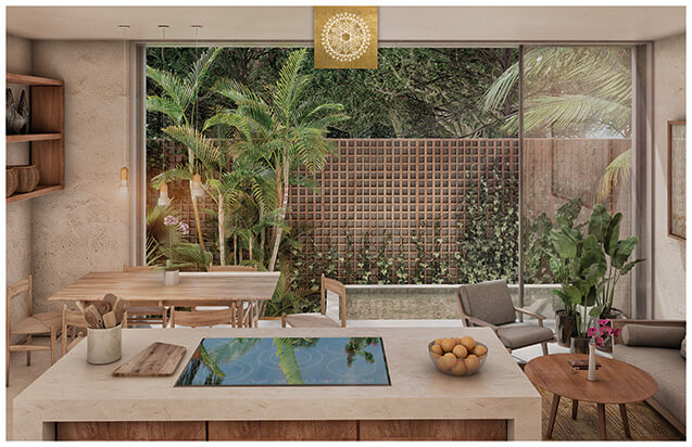Eco friendly, luxury amenities and services, in Tulum with 3 bedrooms, with sustainable technology.