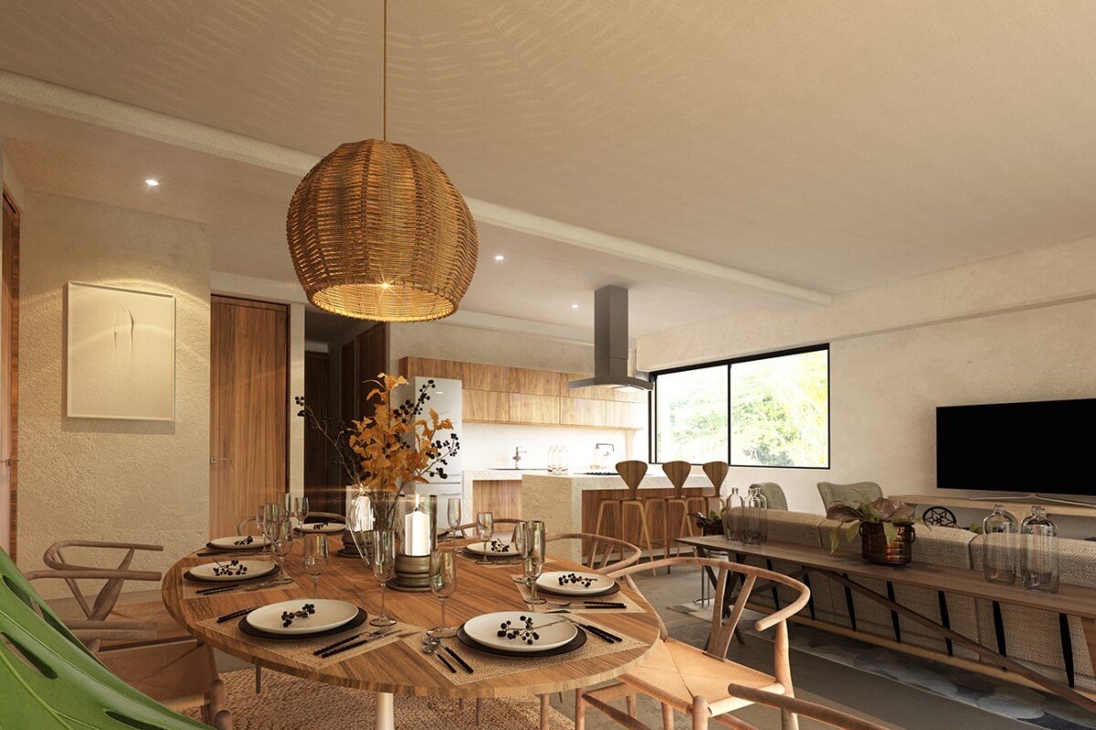 Eco friendly, luxury amenities and services, in Tulum with 3 bedrooms, with sustainable technology.