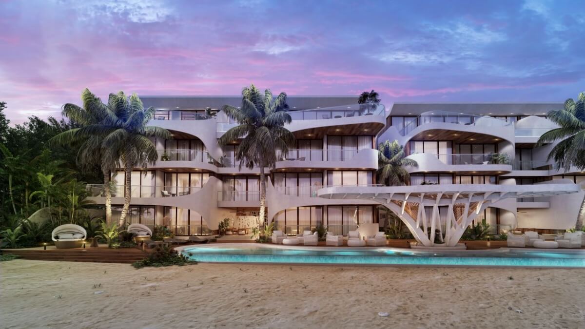 Oceanfront condo with private pool and terrace, pre-construction Tulum.