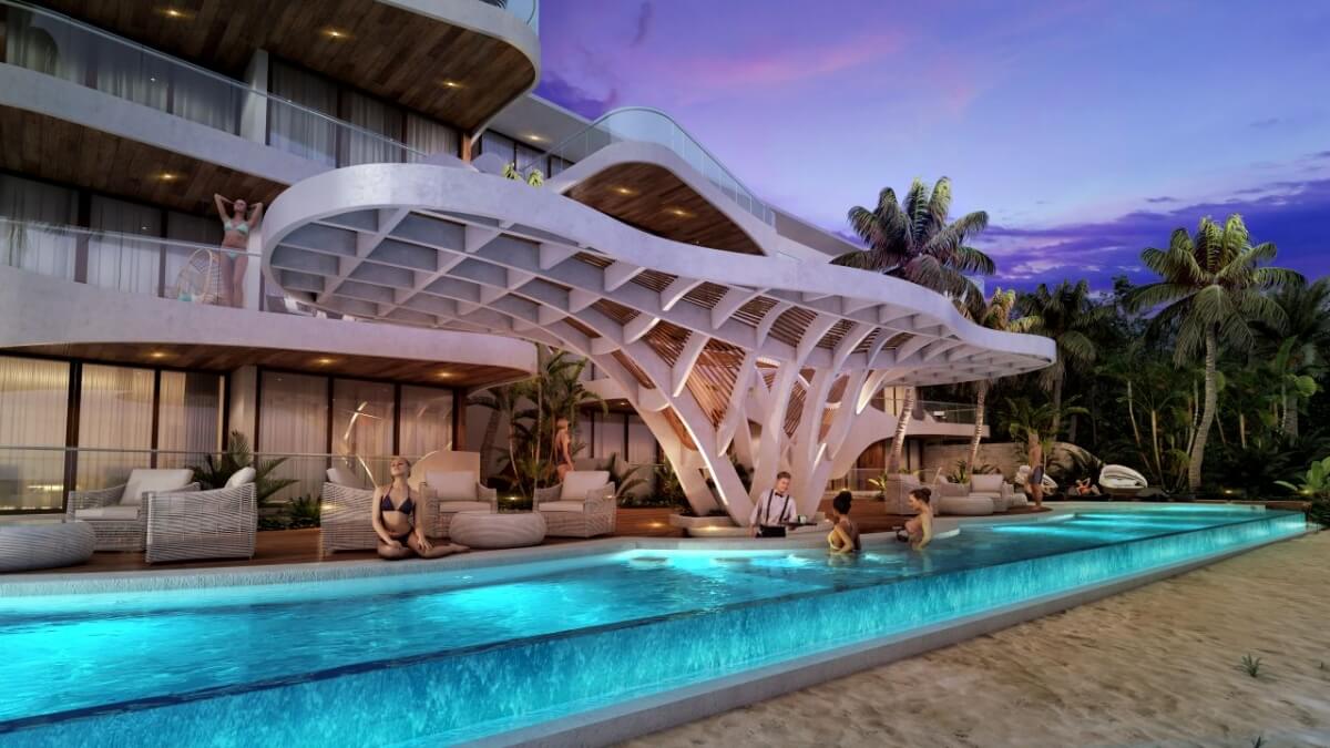 Condo with access to the beach, pool, pool bar, grills, for sale Tulum