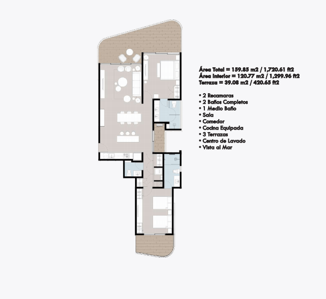Condo with access to the beach, pool, pool bar, grills, for sale Tulum