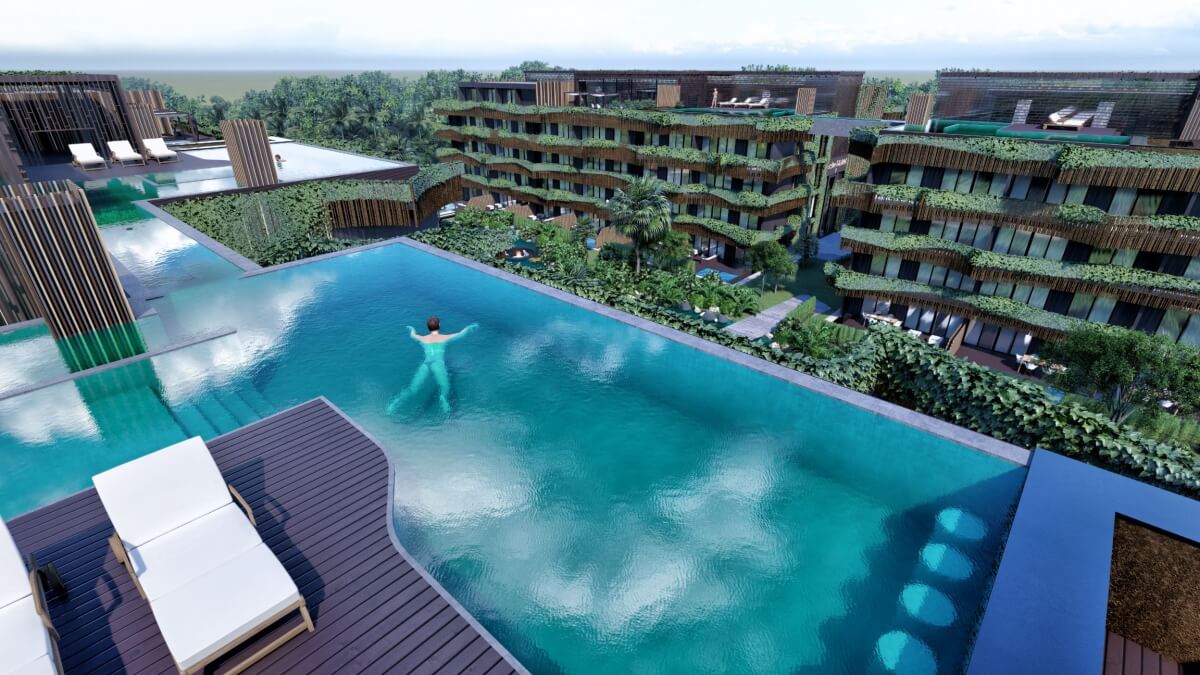 Departamento con terraza y alberca, en venta, la veleta, Tulum