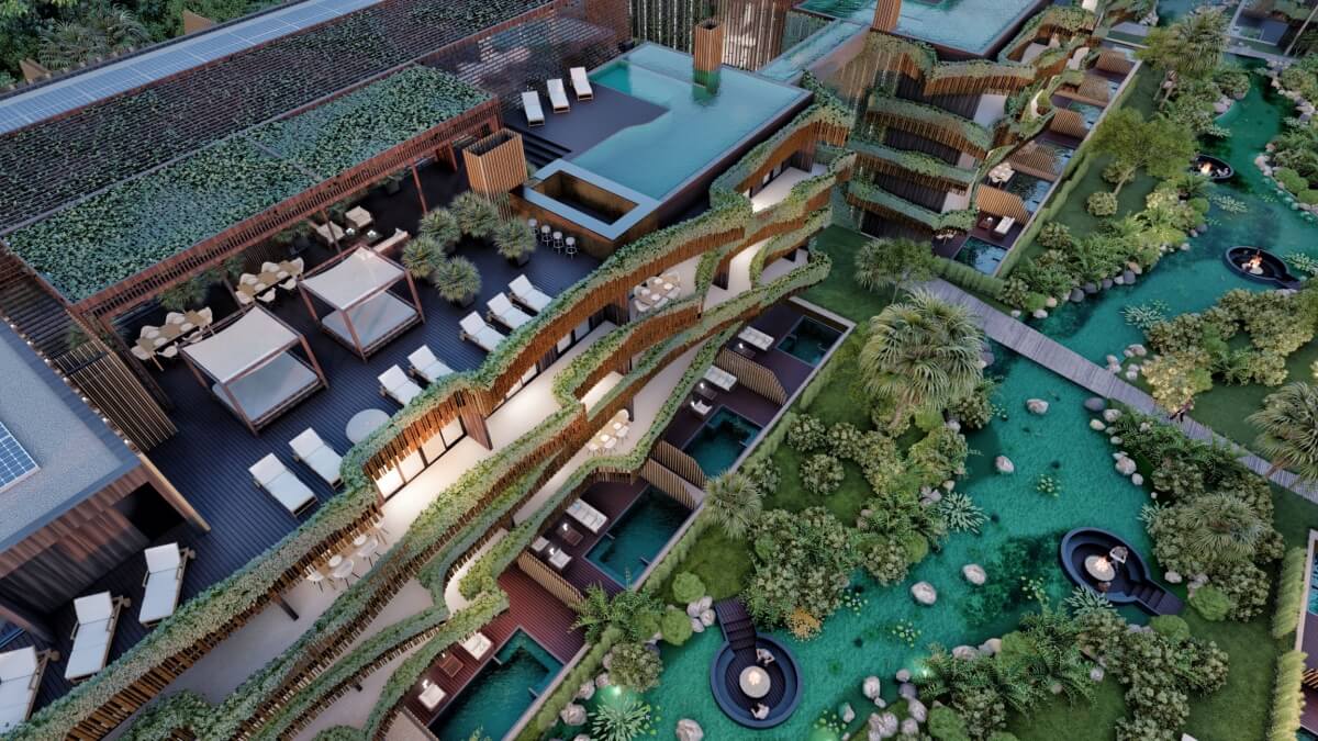 Penthouse with private rooftop wide spaces open design in Aldea Zama