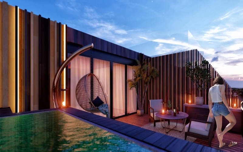 Penthouse with private pool, common areas surrounded by nature, near the beach, in Tulum, for sale.