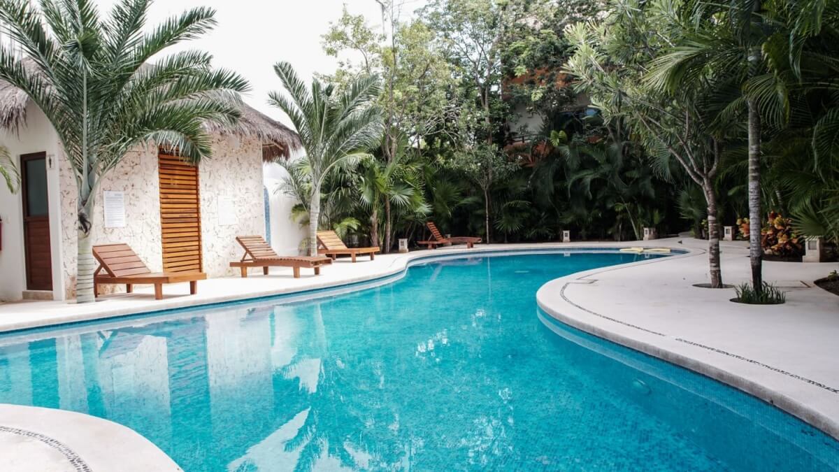 Apartment with roof top pool, barbecue, gym, fire pit, pre-construction for sale in Aldea Zama, Tulum.