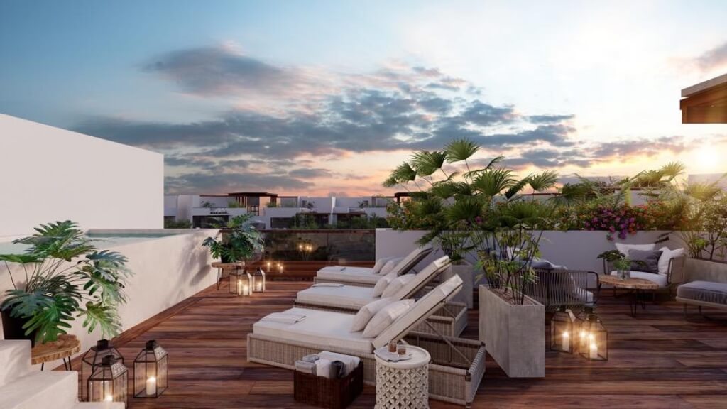 2 bedroom apartment, direct access from the terrace to the pool,  in Aldea Zama, Tulum