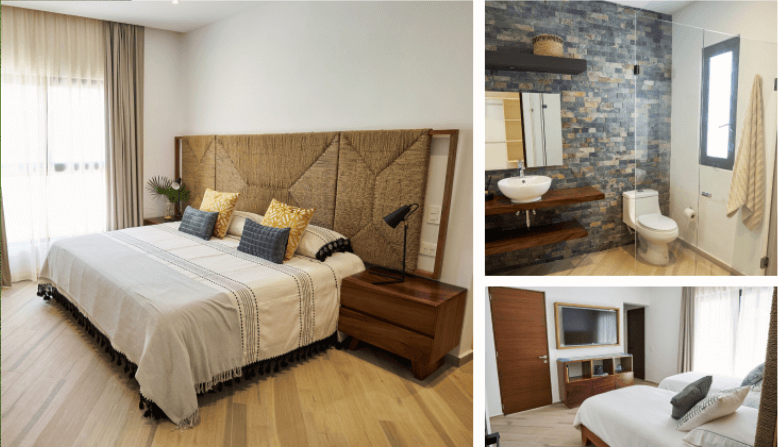 Studio 900 meters from the beach, furnished, infinity pool, cinema, spa, gym, restaurant, and more, in pre-construction, for sale on Kukulka