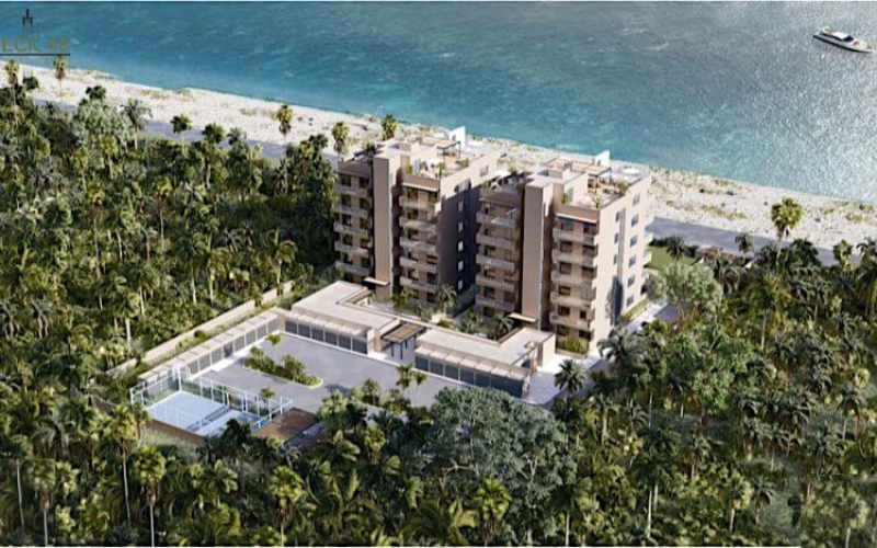 Steps from the beach condo, in South Hotel Zone of Cozumel, pre construction, for sale.
