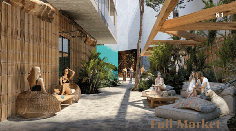 Condo with iconic pool, gym, concierge, terrace, restaurant, furnished, immediate delivery for sale The Panoramic, Tulum.