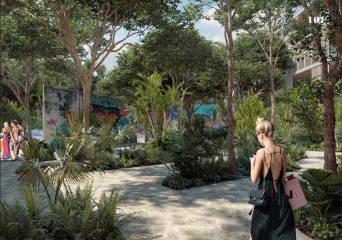 Condo with iconic pool, gym, concierge, terrace, restaurant, furnished, immediate delivery for sale The Panoramic, Tulum.